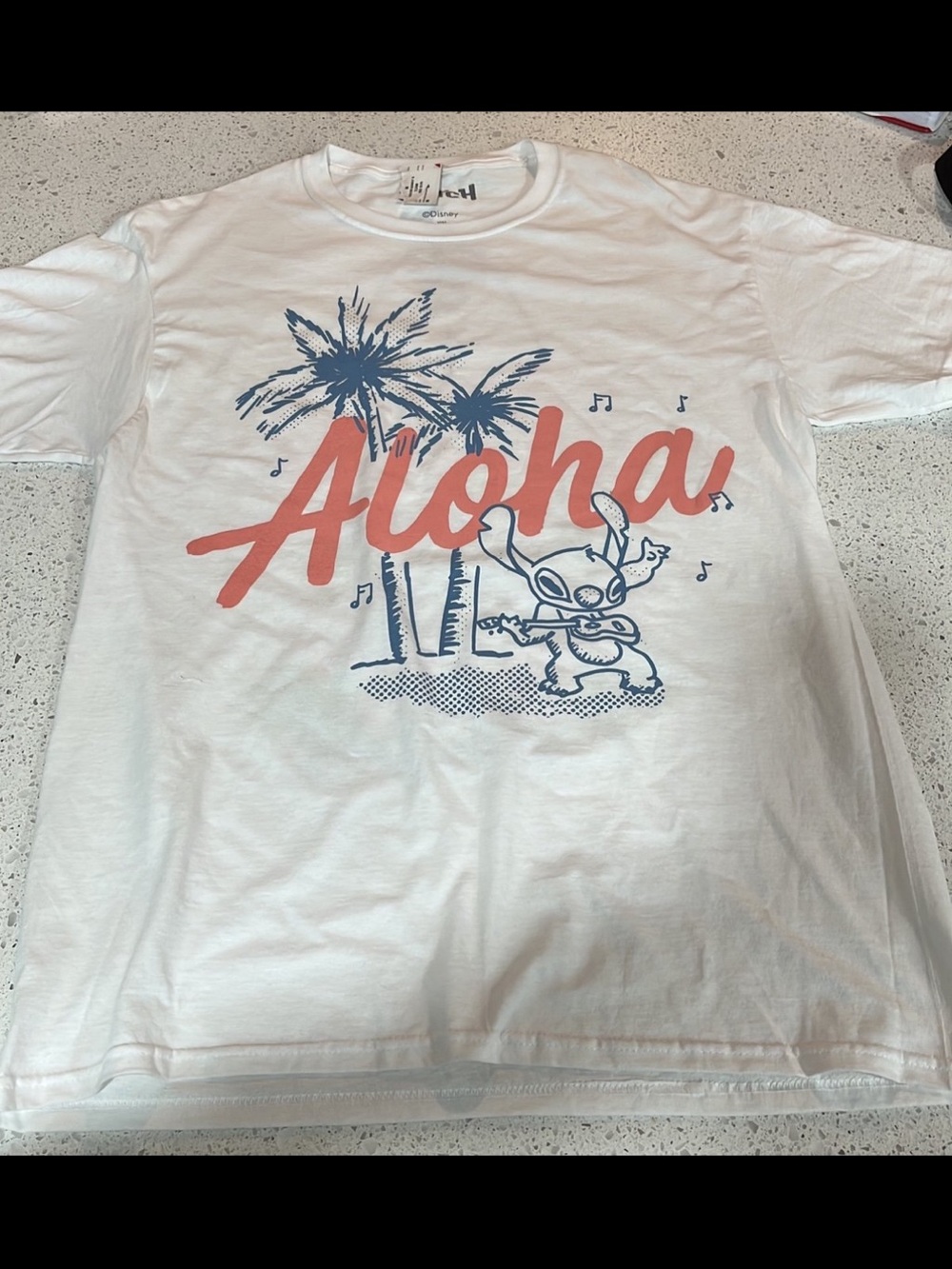 Disney Lilo and Stitch Stitch Aloha Surfboard T-Shirt Size M
